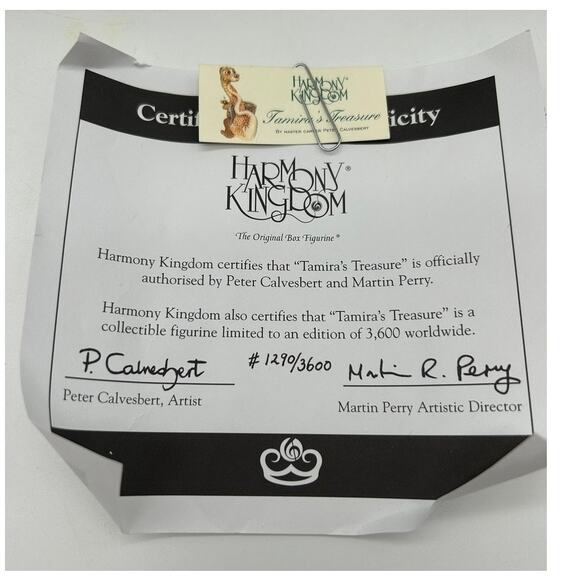 NIB Harmony Kingdom Tamira's Treasure Mom Baby Dragon 1290/3600 Collectible Mint - Picture 5 of 14